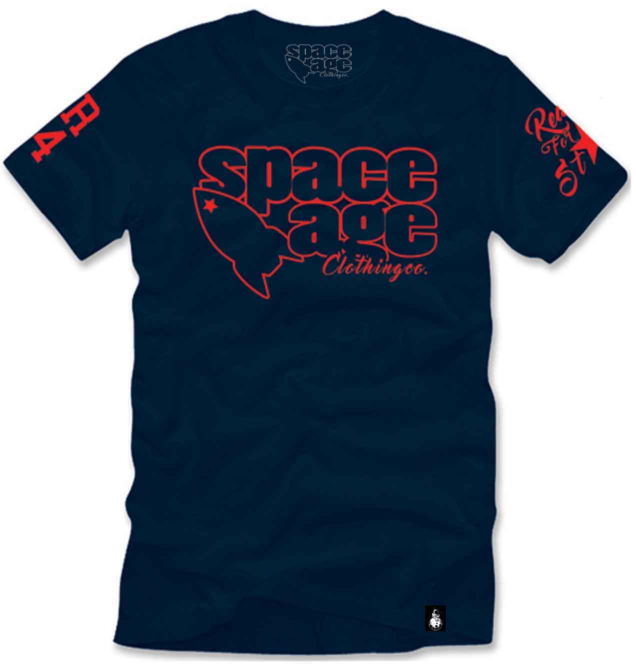 OG Space Age Clothing Co. T- Shirt  Navy / Red
